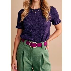 SÉZANE Chryssa Knit Jumper, Violet, XXS